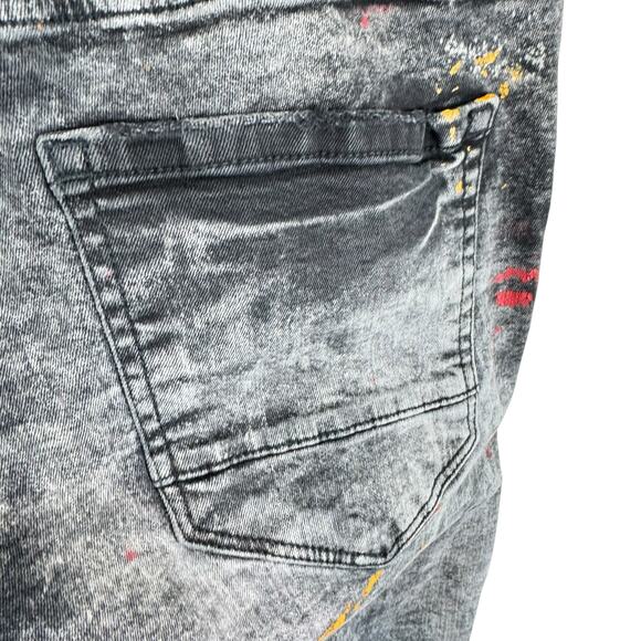 Jordan Craig Legacy Edition Side Stripe Black Acid Paint Splatter Jeans 38 x 32 - Picture 5 of 10